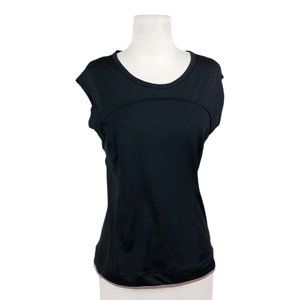 Adidas Stella McCartney Top Womens Large Black Short Sleeve Compression Workout